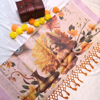 Tissue Saree - Krishna Digital Print Large