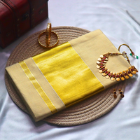 Set Saree - Tissue Saree with Thick Gold Border