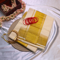 Set Saree - Gold Temple Border Design
