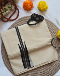 Men's Double Mundu - Chutty Kara Black Border