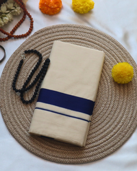 Men's Double Mundu - Violet Border