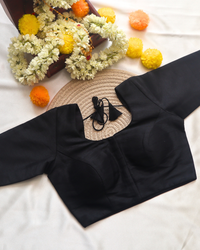 Black Mulberry Silk - Round Neck Blouse Size 32