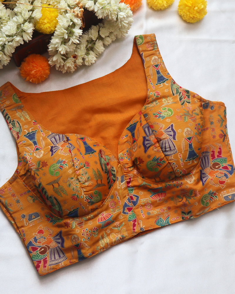 Yellow Jaycard - Curved V Neck Blouse Sleeveless (Sleeve Option Available) Size 38