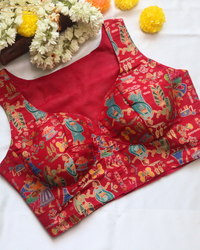 Red Jaycard - V Neck Blouse Sleeveless (Sleeve Option Available) Size 38