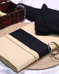 Set Saree with Thick Black Border