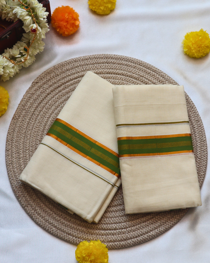 Set Mundu - Copper Green Kara