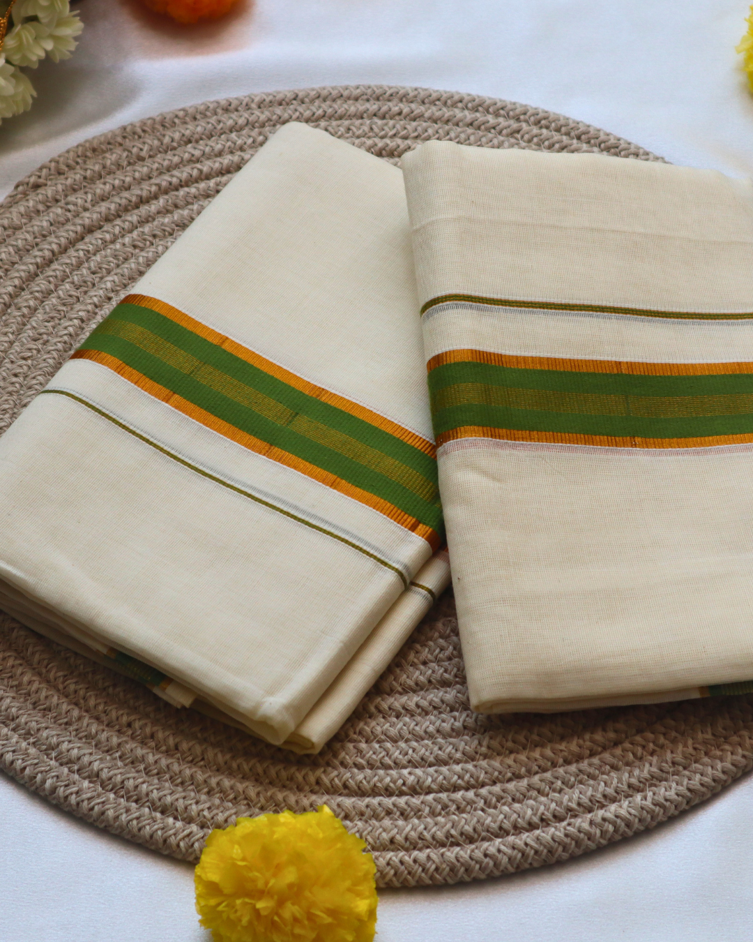 Set Mundu - Copper Green Kara