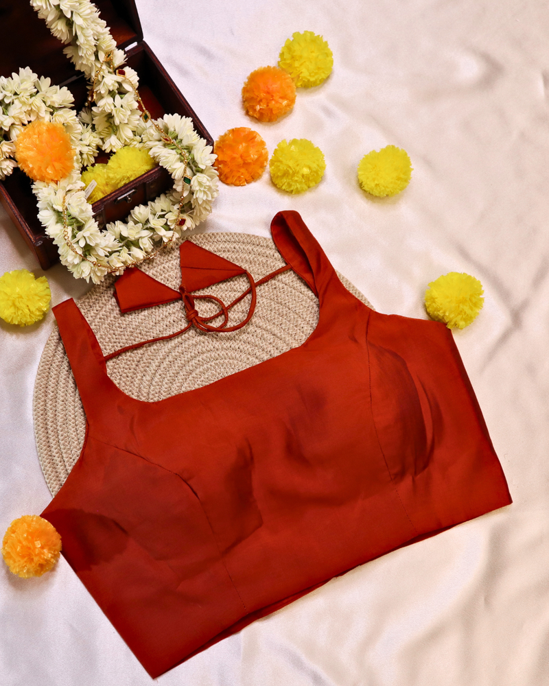 Roman Satin Blouse Sleeveless - Round Neck