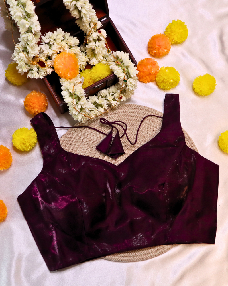 Glass Roman Satin Blouse Sleeveless - Curved V Neck - Vine Size 38