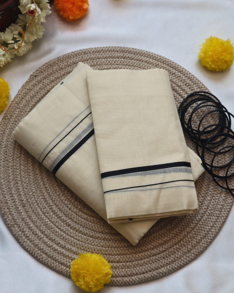 Set Mundu - Puliyaraka Black