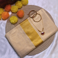 Set Saree  - Gold Zari Border Tissue Saree