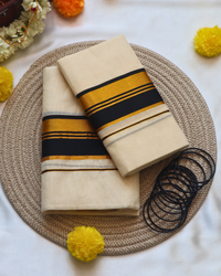 Set Mundu - Thick Black Gold Kara - Single