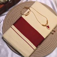 Set Saree - Maroon Thick Border