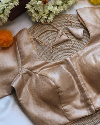 Light Copper Silk - Round Neck Blouse Size 34